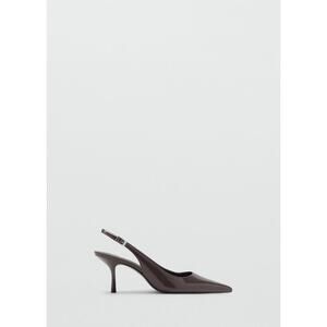 MANGO - Patent heeled shoes light heather grey - 8½ - Woman